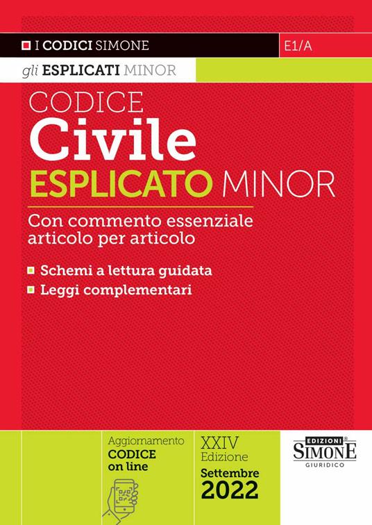 Codice Civile Esplicato Minor - Con commento essenziale Articolo per Articolo - copertina