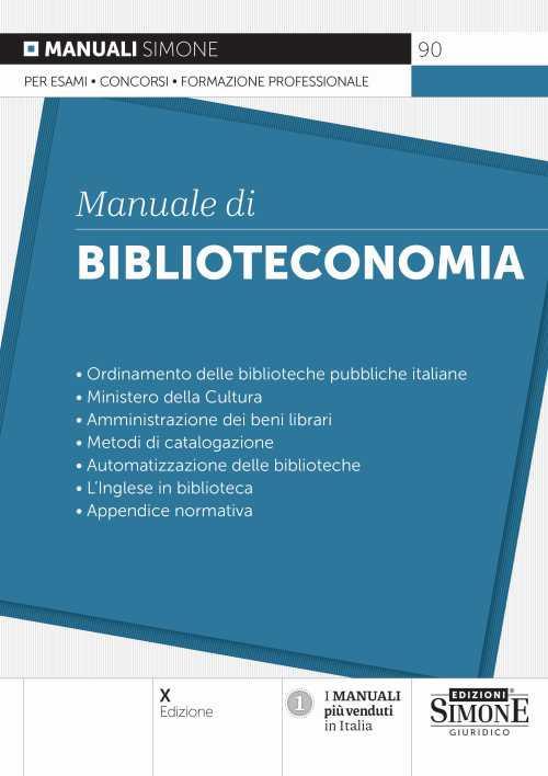 Manuale di biblioteconomia - copertina