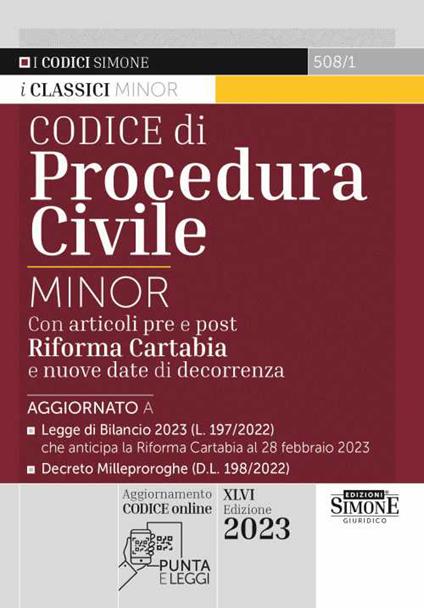 Codice di procedura civile. Ediz. minor - copertina