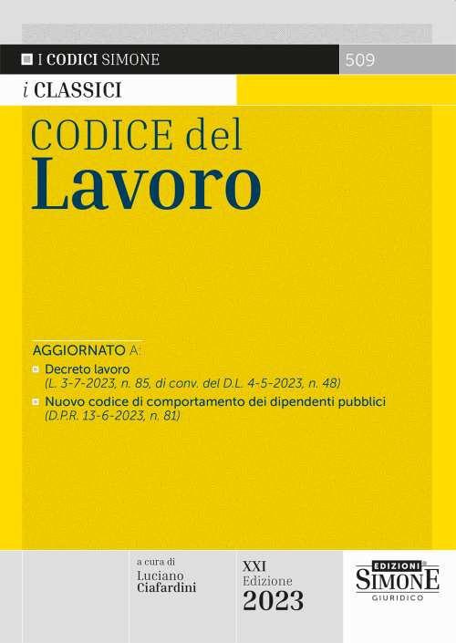 Codice del lavoro - copertina