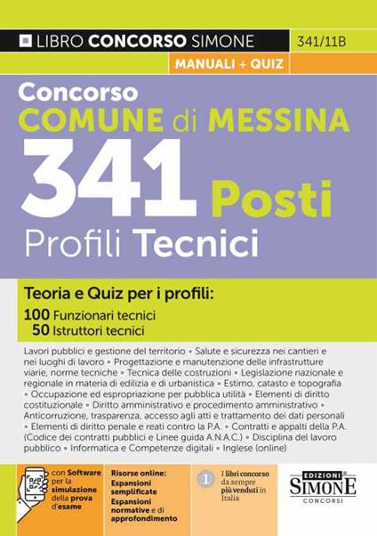 Concorso Comune di Messina. 341 posti profili tecnici. Teoria e quiz. Con espansione online. Con software di simulazione - copertina