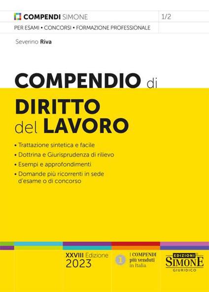 Compendio di diritto del lavoro - Severino Riva - copertina