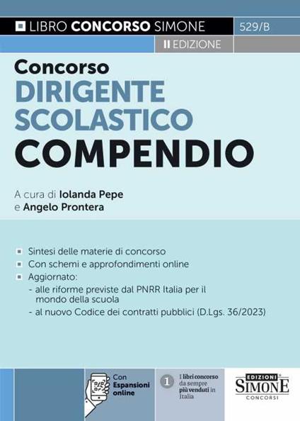 Concorso dirigente scolastico. Compendio. Con espansione online - copertina