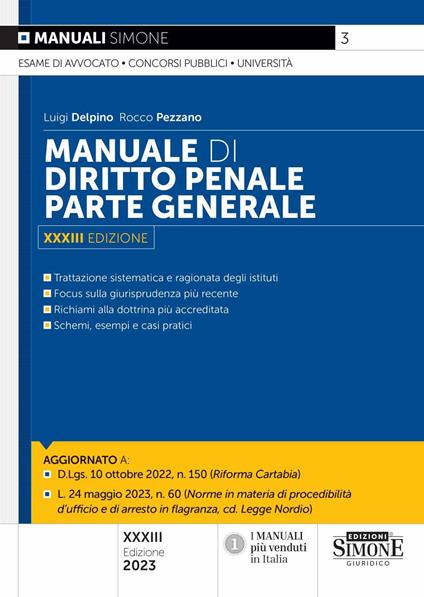 Manuale di diritto penale. Parte generale - Luigi Delpino,Rocco Pezzano - copertina