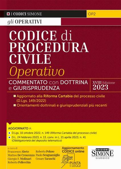 Codice di procedura civile operativo. Annotato con dottrina e giurisprudenza. Con aggiornamento online - copertina