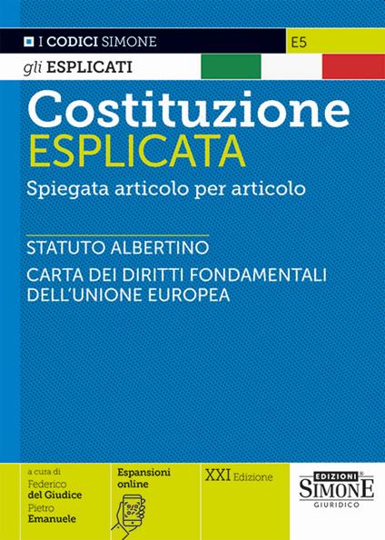 Costituzione esplicata. Spiegata articolo per articolo. Con espansione online - copertina