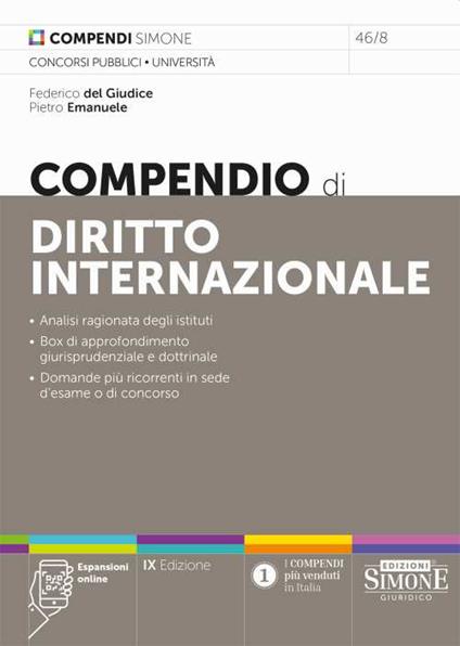 Compendio di diritto internazionale - Federico Del Giudice,Pietro Emanuele - copertina