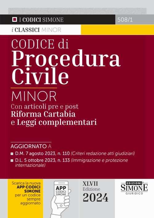 Codice di procedura civile. Ediz. minor. Con app - copertina