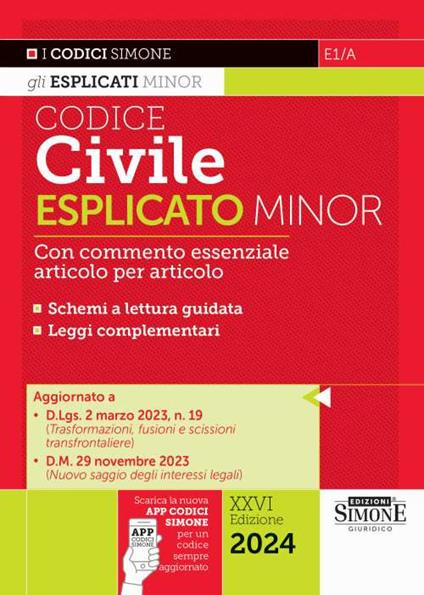 Codice civile esplicato. Ediz. minor. Con app - copertina