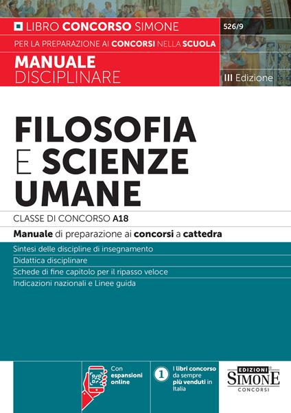 Filosofia e scienze umane. Classe di concorso A18 (ex A036). Manuale disciplinare per la preparazione ai concorsi a cattedra. Con aggiornamento online - copertina