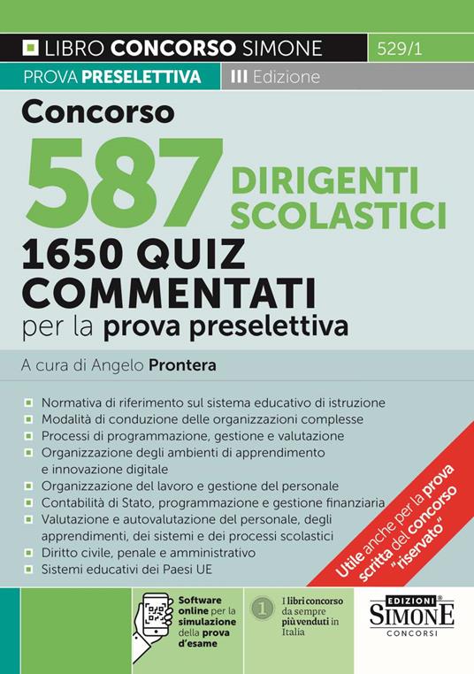 Manuale Concorso Dirigenti Scolastici 587 posti - Edizioni Simone