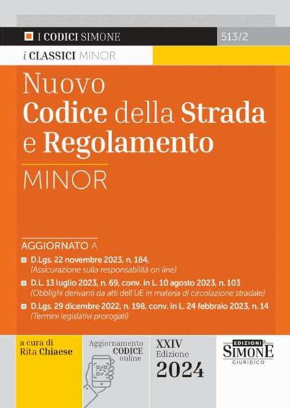 Nuovo codice della strada e regolamento. Ediz. minor - copertina