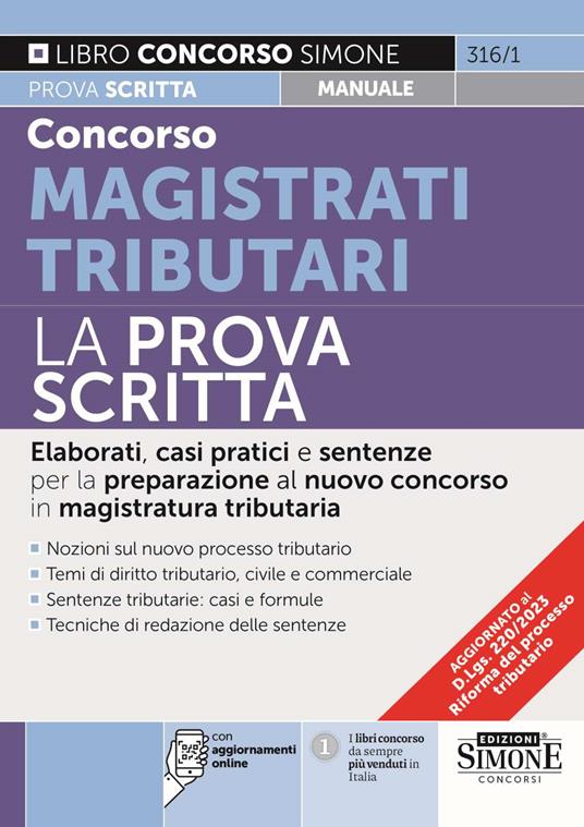 Concorso magistrati tributari. La prova scritta. Con aggiornamento online - copertina