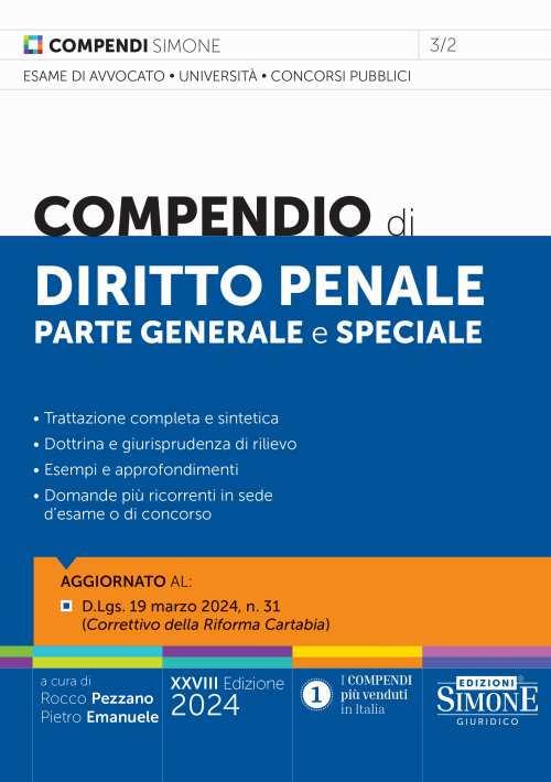 Compendio di diritto penale. Parte generale e speciale - copertina