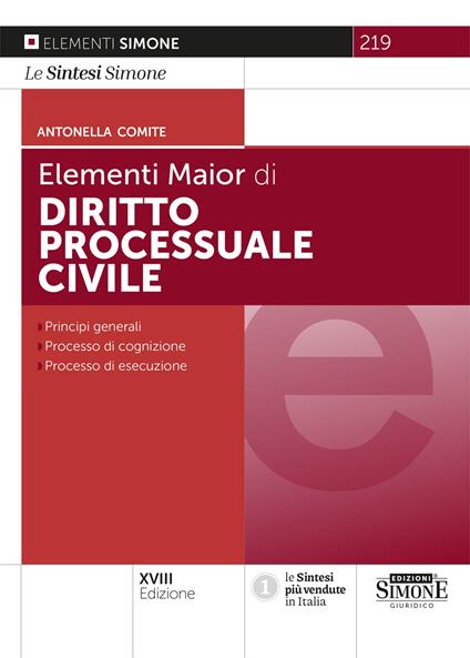 Elementi di diritto processuale civile - Antonella Comite - copertina