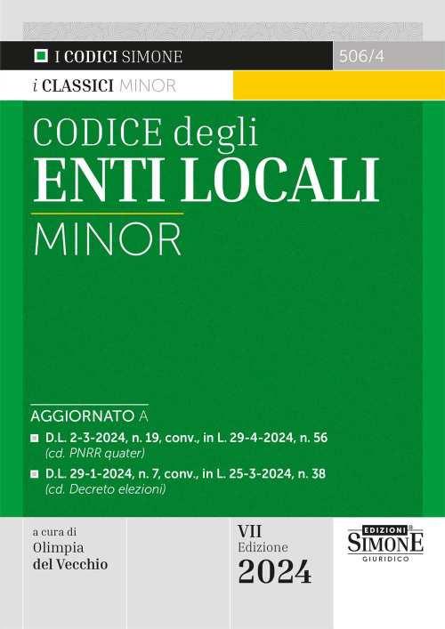 Codice degli enti locali. Ediz. minor - copertina