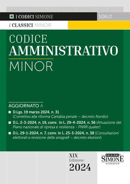 Codice amministrativo. Ediz. minor - copertina