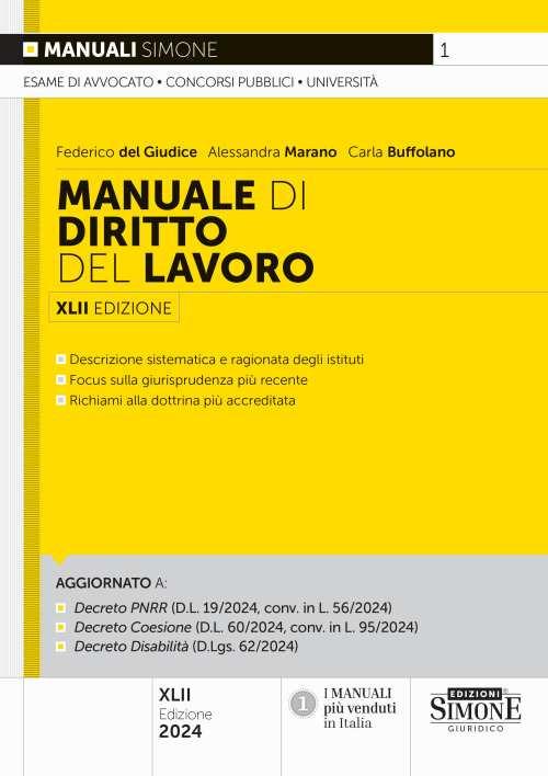 Manuale di diritto del lavoro - Federico Del Giudice,Fausto Izzo - copertina