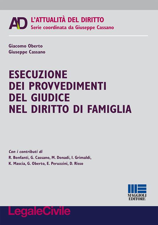 Esecuzione dei provvedimenti del giudice nel diritto di famiglia - Giacomo Oberto,Giuseppe Cassano - copertina