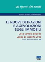 Le nuove detrazioni e agevolazioni sugli immobili