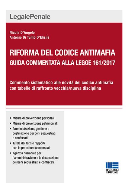 Riforma del codice antimafia - Nicola D'Angelo,Antonio Di Tullio D'Elisiis - copertina