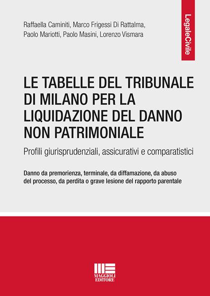 Le tabelle del Tribunale di Milano per la liquidazione del danno non patrimoniale - Raffaella Caminiti,Marco Frigessi di Rattalma,Paolo Mariotti - copertina