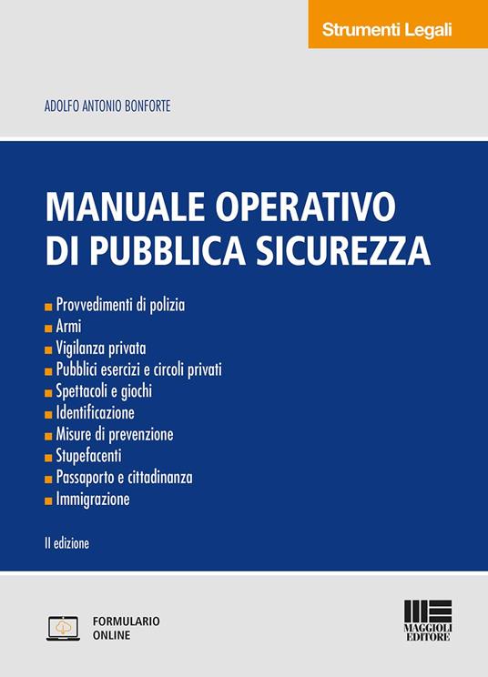 Manuale operativo di pubblica sicurezza - Adolfo Antonio Bonforte - copertina