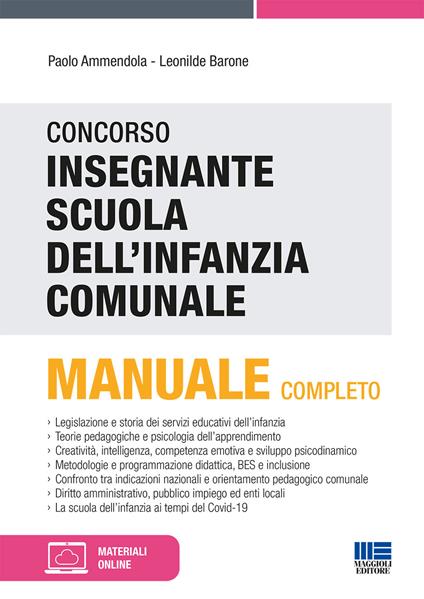 Concorso Insegnante Scuola dell'infanzia comunale. Con espansione online - Paolo Ammendola,Leonilde Barone - copertina