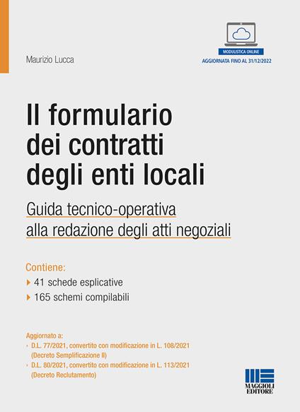Il formulario dei contratti degli enti locali - Maurizio Lucca - copertina