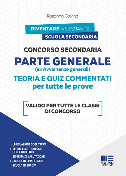 Concorso Secondaria. Parte generale (ex avvertenze generali) - Rosanna Calvino - copertina