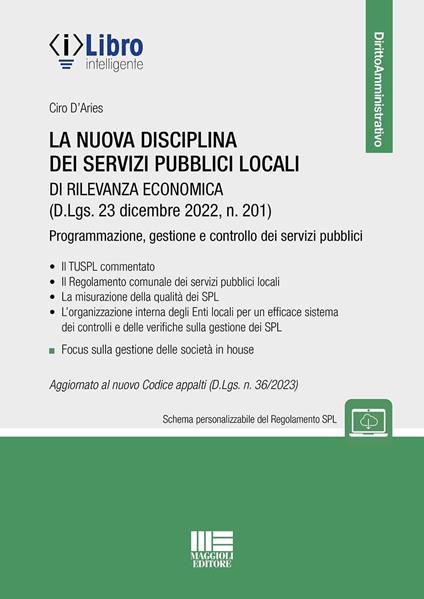 La nuova disciplina dei servizi pubblici locali di rilevanza economica - Ciro D'Aries - copertina