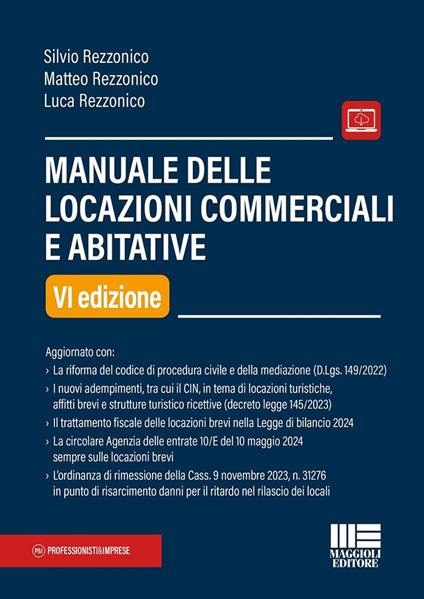 Manuale delle locazioni commerciali e abitative - Silvio Rezzonico,Matteo Rezzonico,Luca Rezzonico - copertina