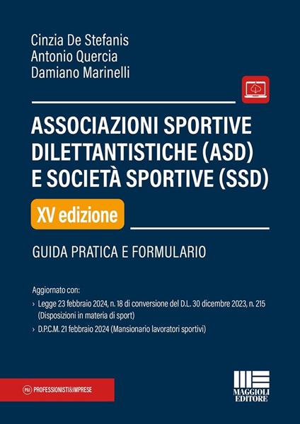 Associazioni sportive dilettantistiche (ASD) e società sportive (SSD) - Cinzia De Stefanis,Antonio Quercia,Damiano Marinelli - copertina