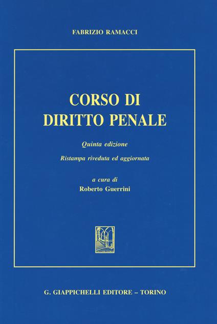 Corso di diritto penale - Fabrizio Ramacci - copertina