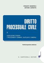 Diritto processuale civile. Vol. 4: L'esecuzione forzata, i procedimenti sommari, cautelari e camerali.