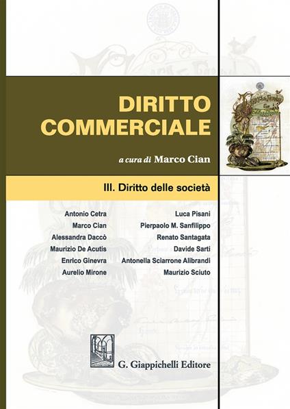 Diritto commerciale. Vol. 3: Diritto delle società. - copertina