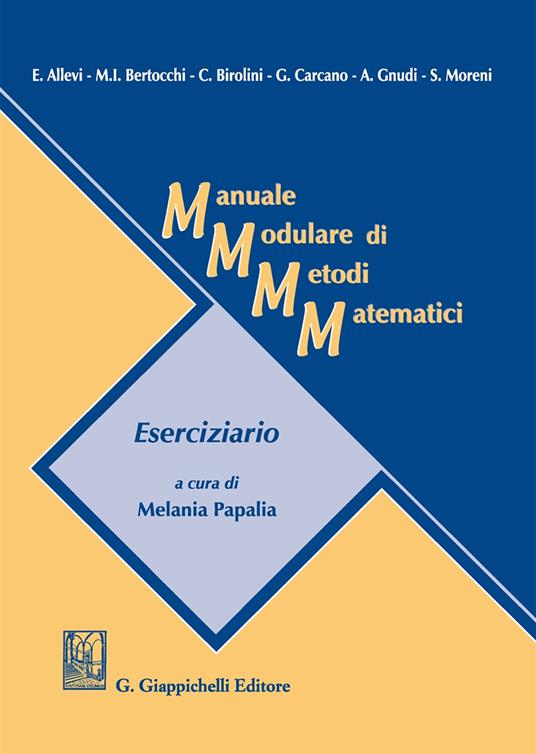 Manuale modulare di metodi matematici. Eserciziario - copertina