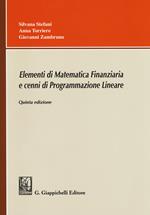 Elementi di matematica finanziaria e cenni di programmazione lineare