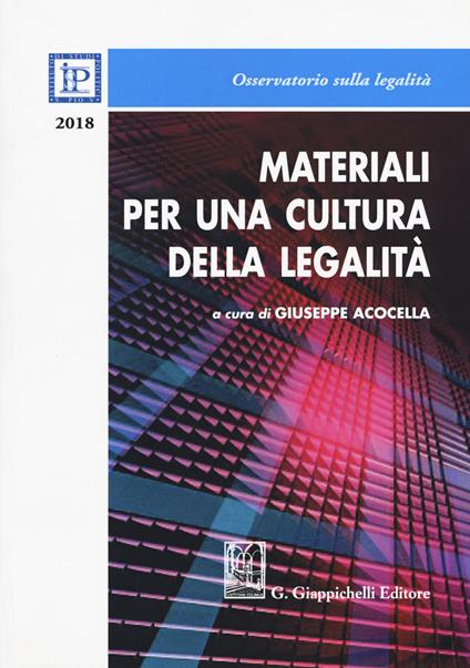 Materiali per una cultura della legalità 2018 - copertina