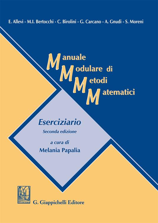 Manuale modulare di metodi matematici. Eserciziario - copertina