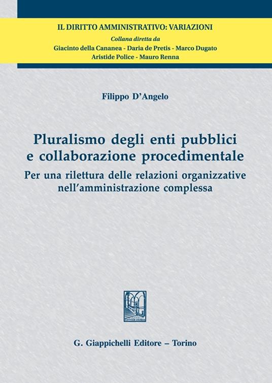 Pluralismo degli enti pubblici e collaborazione procedimentale. Per una rilettura delle relazioni organizzative nell'amministrazione complessa - Filippo D'Angelo - copertina