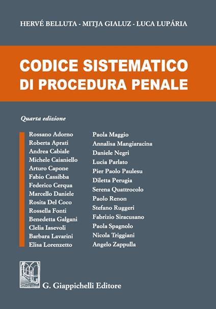 Codice sistematico di procedura penale - Hervé Belluta,Mitja Gialuz,Luca Luparia - copertina