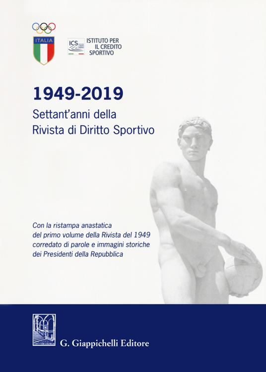 1949-2019. Settant'anni della Rivista di diritto sportivo - copertina