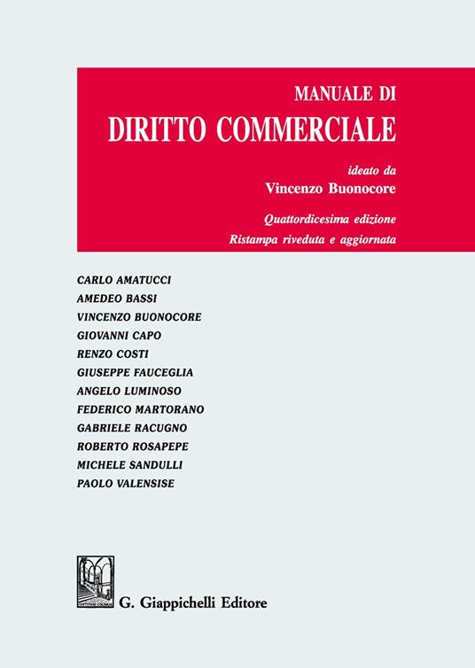 Manuale di diritto commerciale - copertina