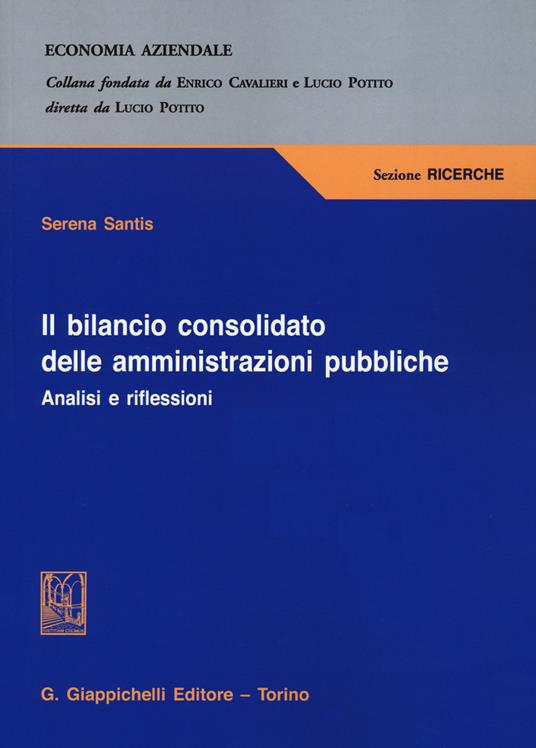 Bilancio consolidato delle amministrazioni pubbliche - Serena Santis - copertina