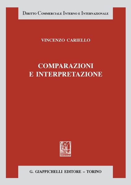 Comparazioni e interpretazione - Vincenzo Cariello - copertina