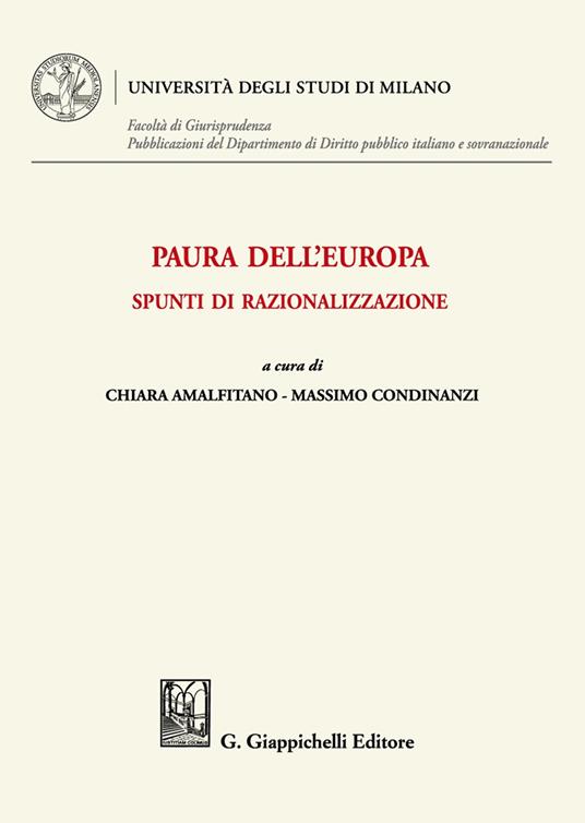 Paura dell'Europa: spunti di razionalizzazione. Atti del webinar «Chi ha (ancora) paura dell'Europa» (18 maggio 2020) - copertina