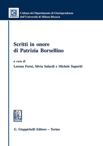 Scritti in onore di Patrizia Borsellino - copertina