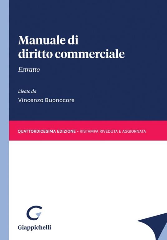 Manuale di diritto commerciale. Estratto - copertina