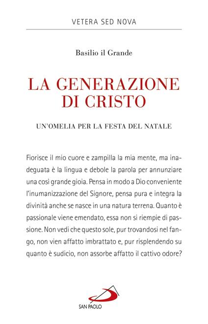 La generazione di Cristo. Un'omelia natalizia - Basilio (san) - copertina